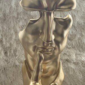 'Silence Is Gold' Abstract Resin Sculpture